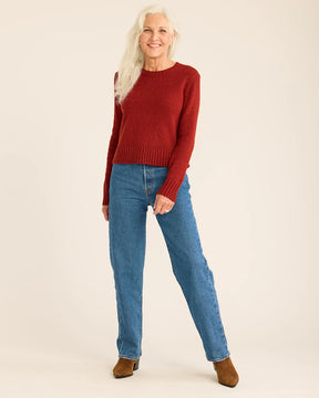 WOMEN'S SHETLAND COLLECTION SWEATER<br>CHILI RED