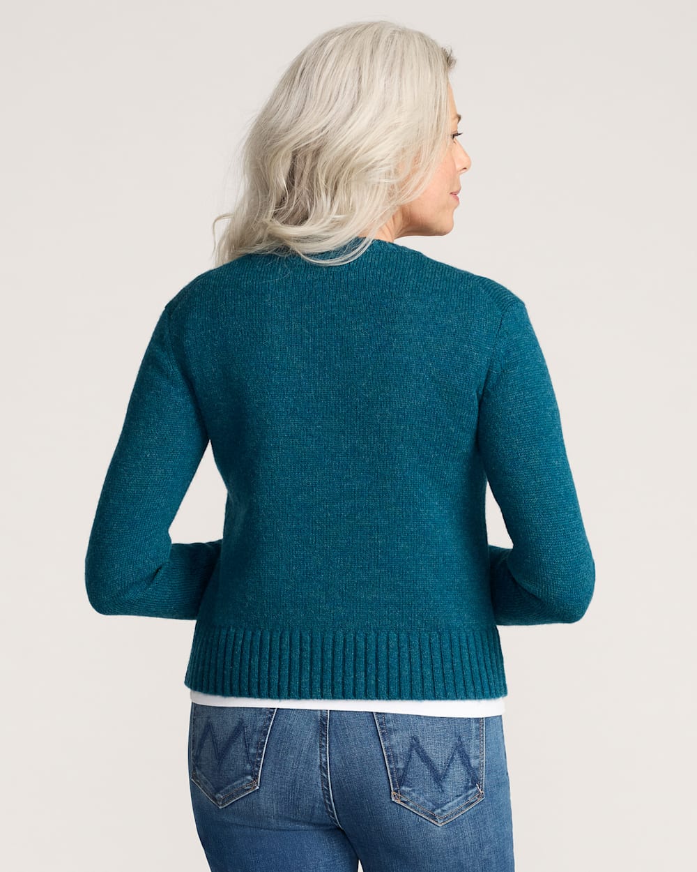 WOMEN'S SHETLAND COLLECTION CREWNECK<br>DEEP TEAL HEATHER