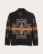 MEN'S HARDING ZIP LAMBSWOOL CARDIGAN<br>OXFORD