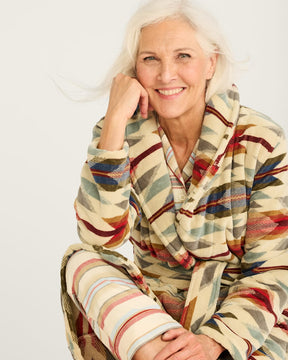 WOMEN'S WYETH TRAIL COTTON TERRY VELOUR ROBE<br>OATMEAL