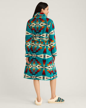 WOMEN'S TUCSON COTTON TERRY VELOUR ROBE<br>TURQUOISE