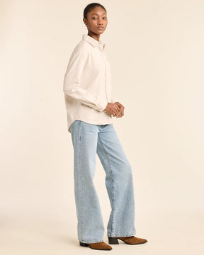 WOMEN'S BOYFRIEND DOUBLEBRUSHED FLANNEL SHIRT<br>NATURAL