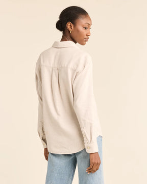 WOMEN'S BOYFRIEND DOUBLEBRUSHED FLANNEL SHIRT<br>NATURAL