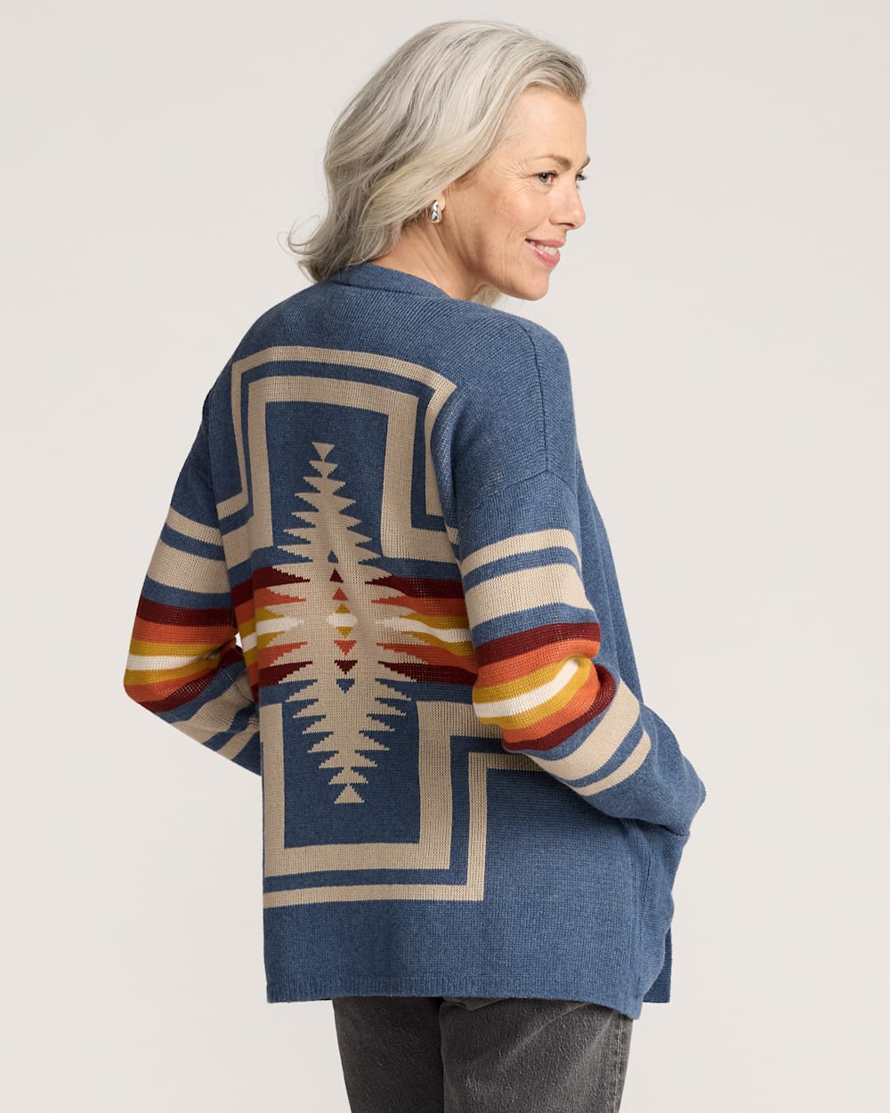 SAMPLE - WOMEN'S SIERRA SPRINGS COTTON CARDIGAN<br>DUSTY BLUE HEATHER