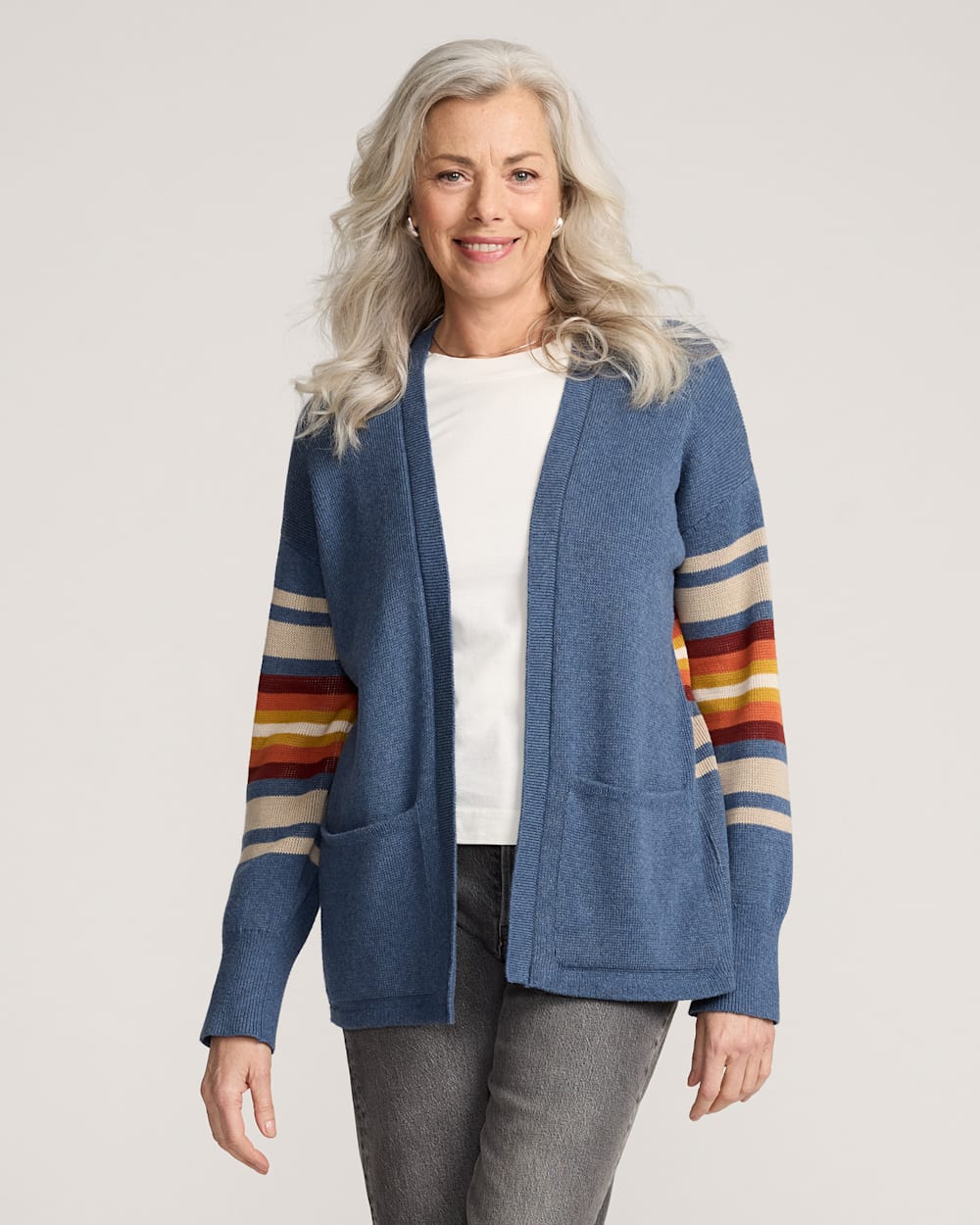 WOMEN'S SIERRA SPRINGS COTTON CARDIGAN<br>DUSTY BLUE HEATHER