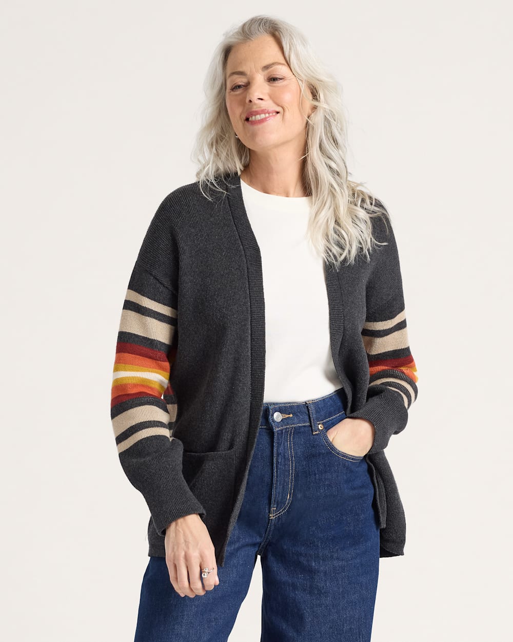 WOMEN'S SIERRA SPRINGS COTTON CARDIGAN<br>CHARCOAL HEATHER