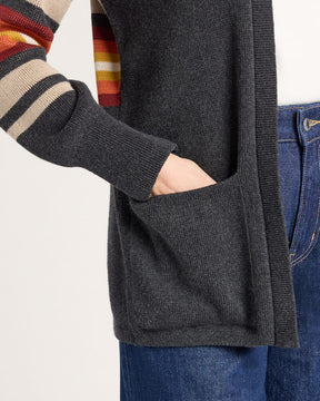 WOMEN'S SIERRA SPRINGS COTTON CARDIGAN<br>CHARCOAL HEATHER