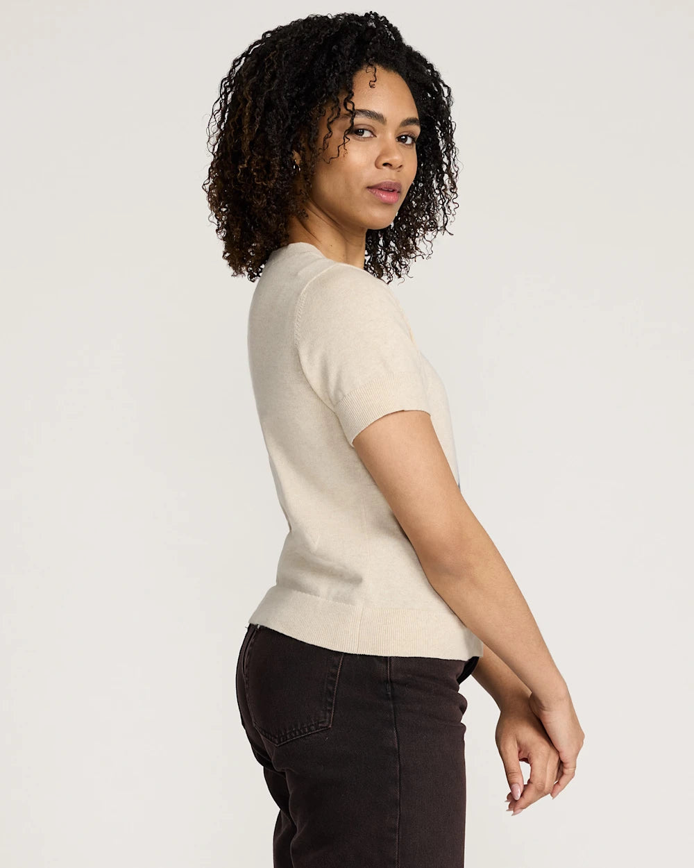 WOMEN'S WILD HORSE COTTON SWEATER<br>ECRU