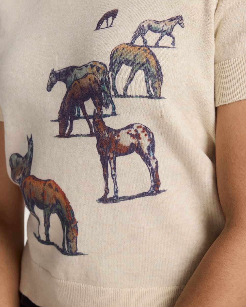 WOMEN'S WILD HORSE COTTON SWEATER<br>ECRU