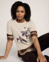 WOMEN'S WILD HORSE COTTON SWEATER<br>ECRU