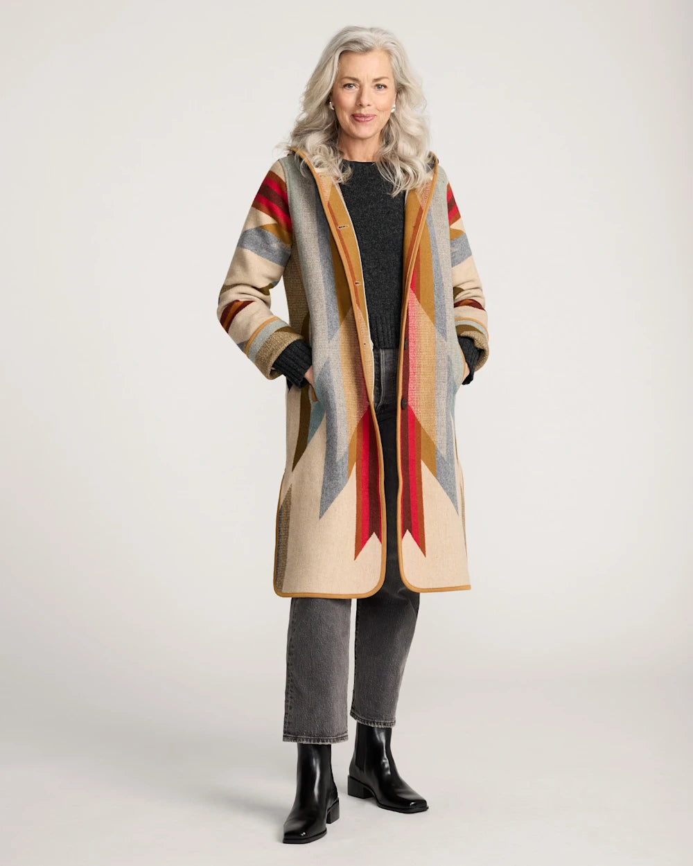 WOMEN'S WYETH TRAIL WOOL BLANKET COAT<br>TAN