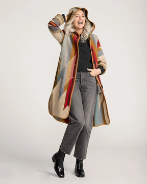 WOMEN'S WYETH TRAIL WOOL BLANKET COAT<br>TAN