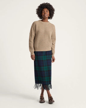 WOMEN'S DONEGAL EYELET SWEATER<br>TAN