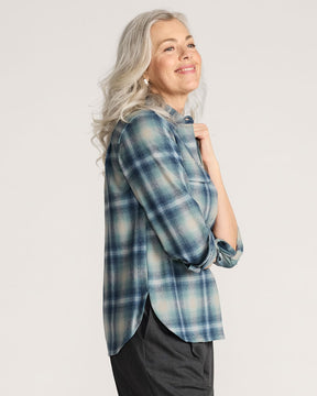WOMEN'S BOARD SHIRT<br>BLUE/WHITE OMBRE