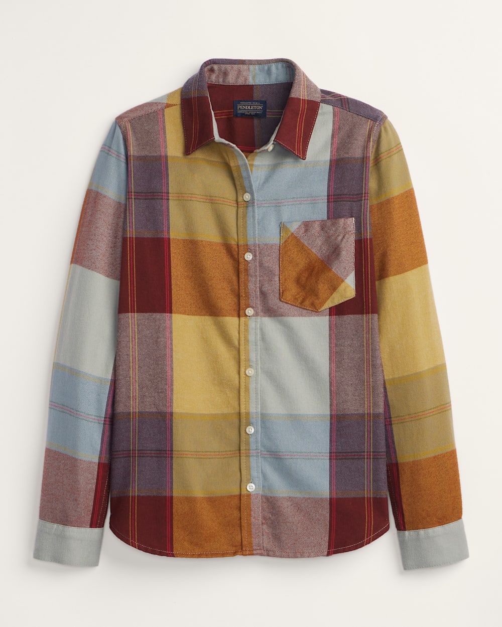 WOMEN'S PLAID COTTON FLANNEL RELAXED SHIRT<br>COPPER MULTI PLAID