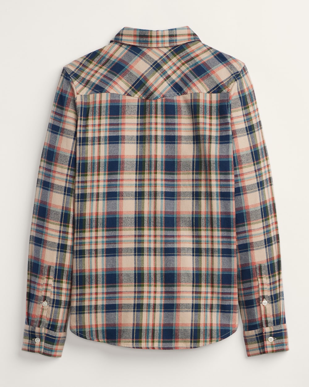 WOMEN'S PLAID COTTON FLANNEL RELAXED SHIRT<br>TAN MULTI PLAID