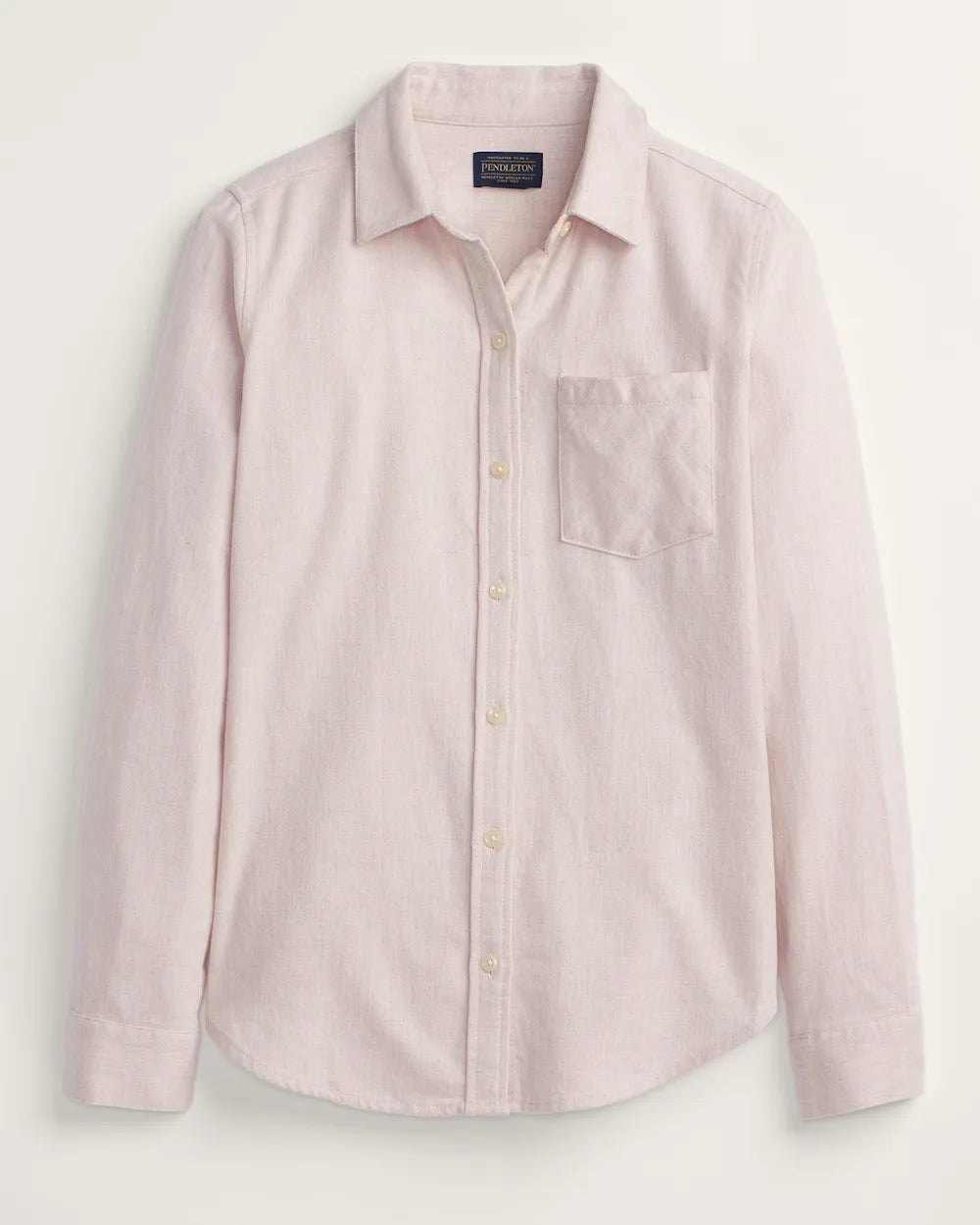 WOMEN'S COTTON FLANNEL RELAXED SHIRT<br>SOFT ROSE