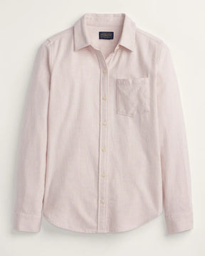 WOMEN'S COTTON FLANNEL RELAXED SHIRT<br>SOFT ROSE