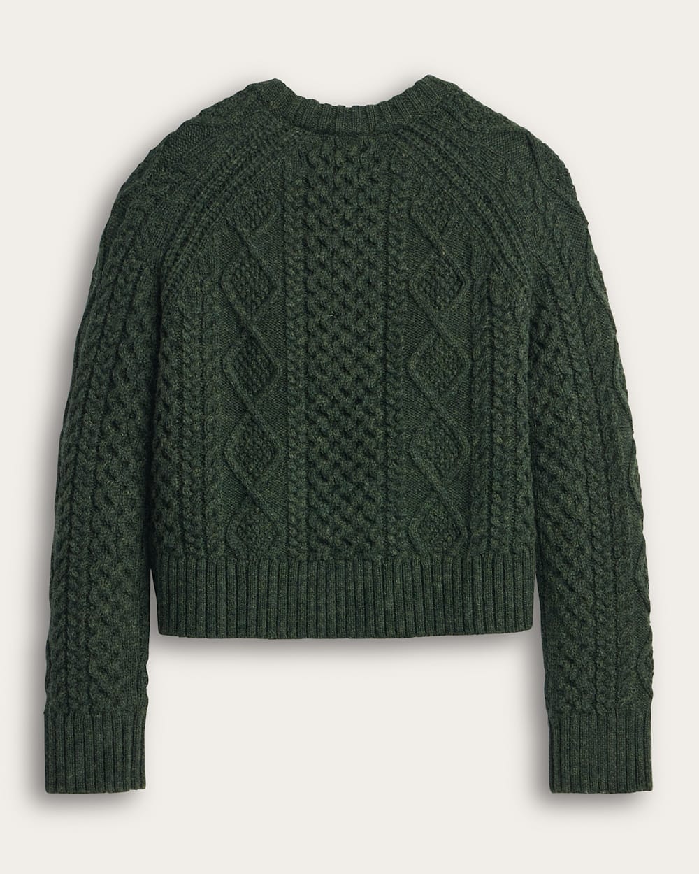 WOMEN'S FISHERMAN WOOL SWEATER<br>DARK FIR