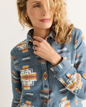 WOMEN'S DOUBLESOFT PERFECT ONE POCKET SHIRT<br>NAVY CHIEF JOSEPH