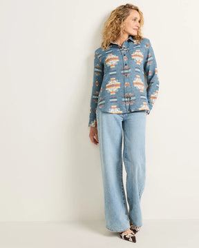 WOMEN'S DOUBLESOFT PERFECT ONE POCKET SHIRT<br>NAVY CHIEF JOSEPH