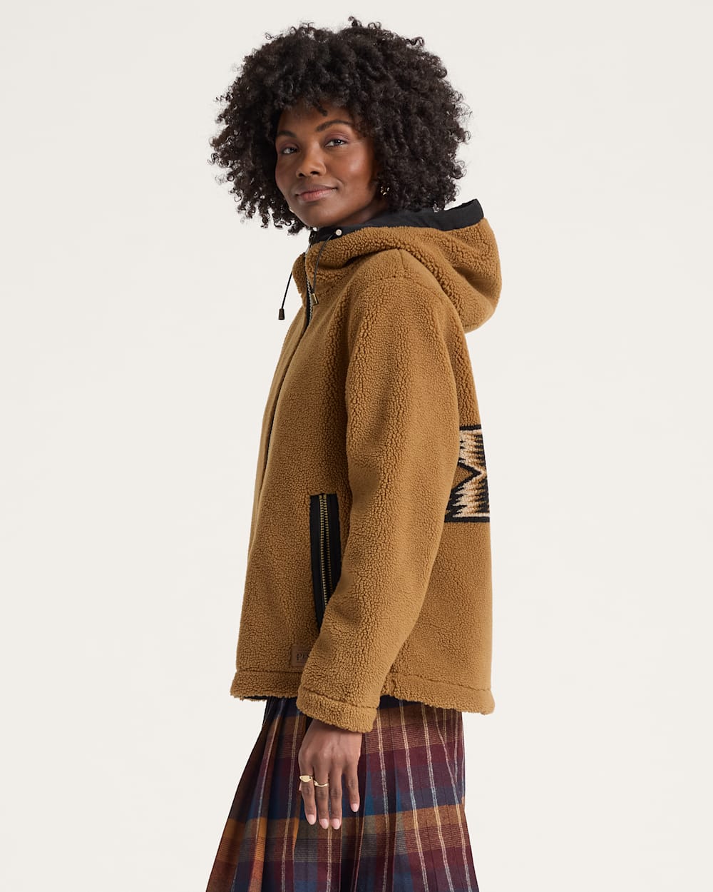 WOMEN'S AUTUMN STAR HOODED FLEECE JACKET<br>BRONZE