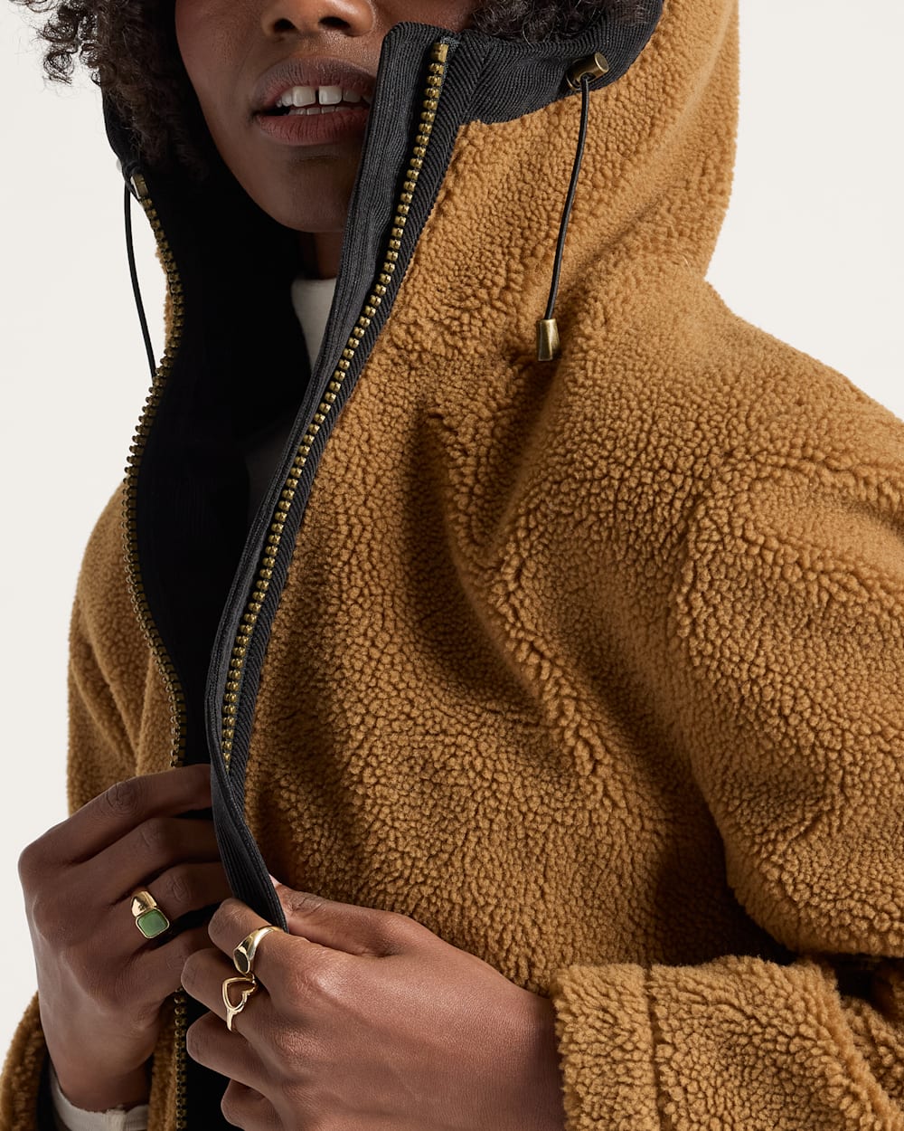 WOMEN'S AUTUMN STAR HOODED FLEECE JACKET<br>BRONZE