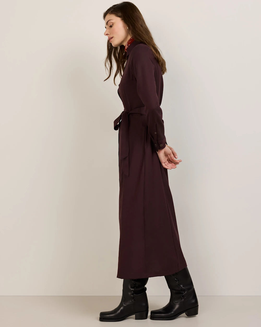 BLAIR WOOL DRESS<br>MAROON MIX