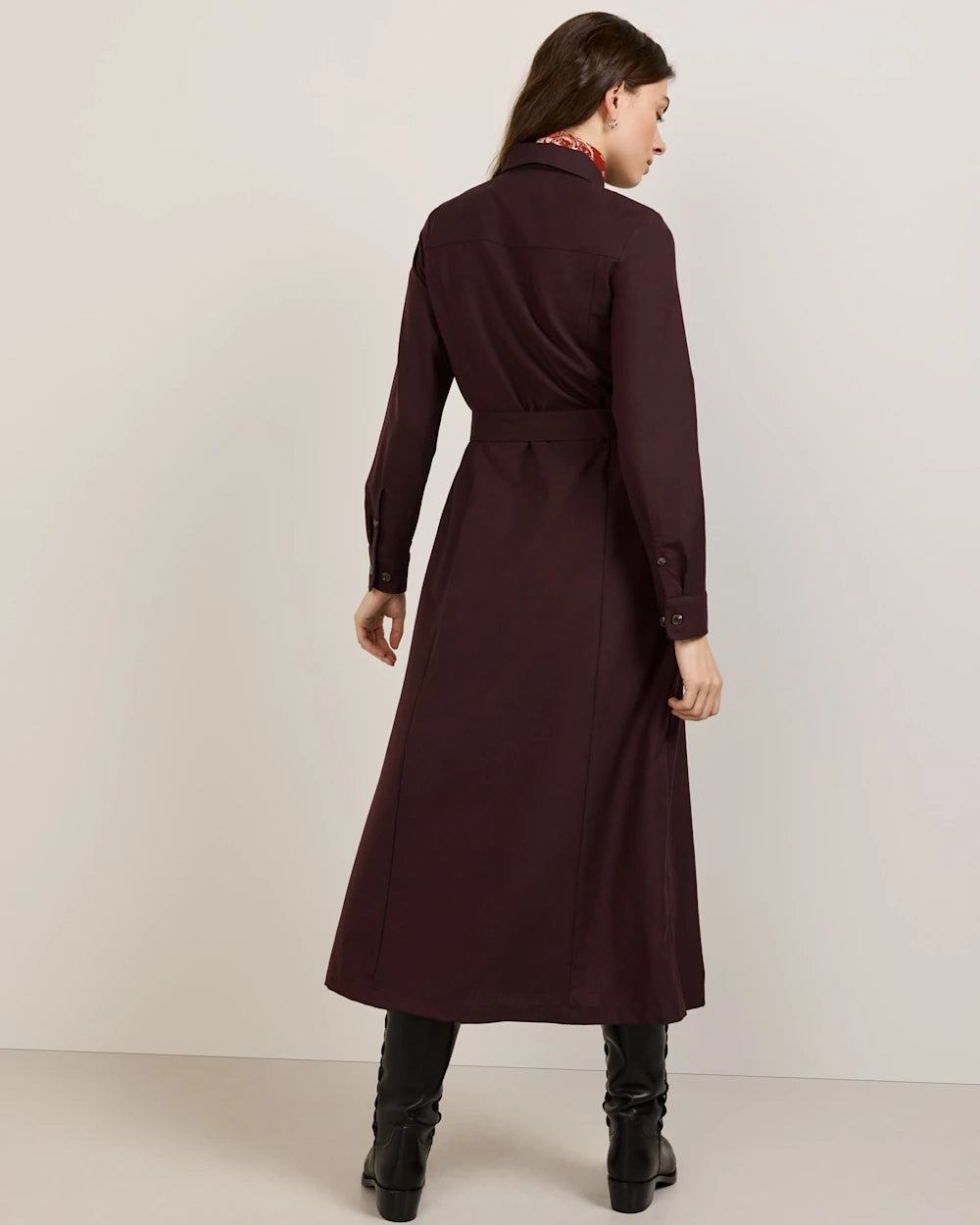 BLAIR WOOL DRESS<br>MAROON MIX