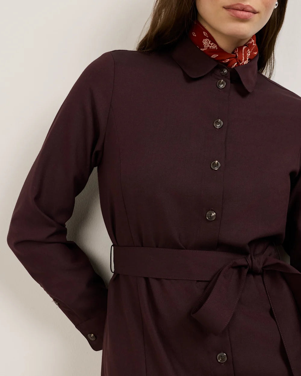 BLAIR WOOL DRESS<br>MAROON MIX