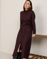 BLAIR WOOL DRESS<br>MAROON MIX