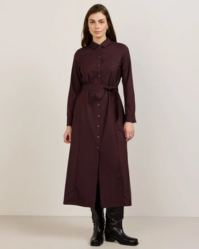 BLAIR WOOL DRESS<br>MAROON MIX