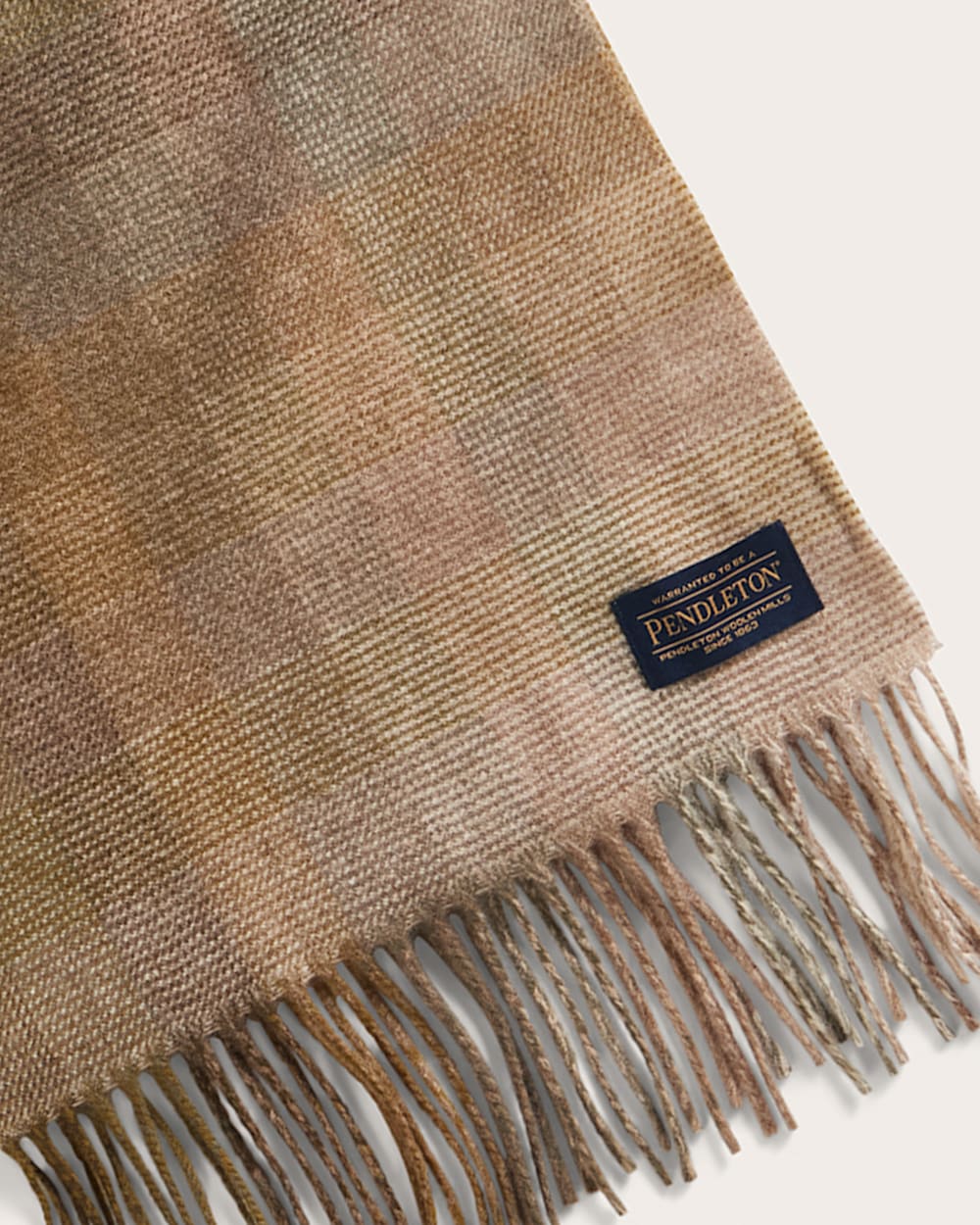 WHISPERWOOL MUFFLER<br>TAN MIX/OLIVE OMBRE