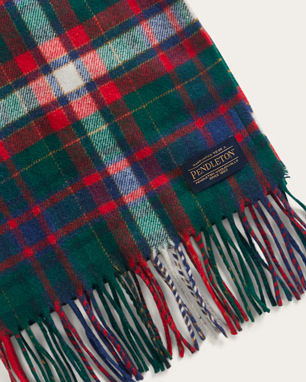 WHISPERWOOL MUFFLER<br>LAUREL GREEN/RED