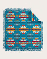 CHIEF JOSEPH FRINGED SHAWL<br>TURQUOISE