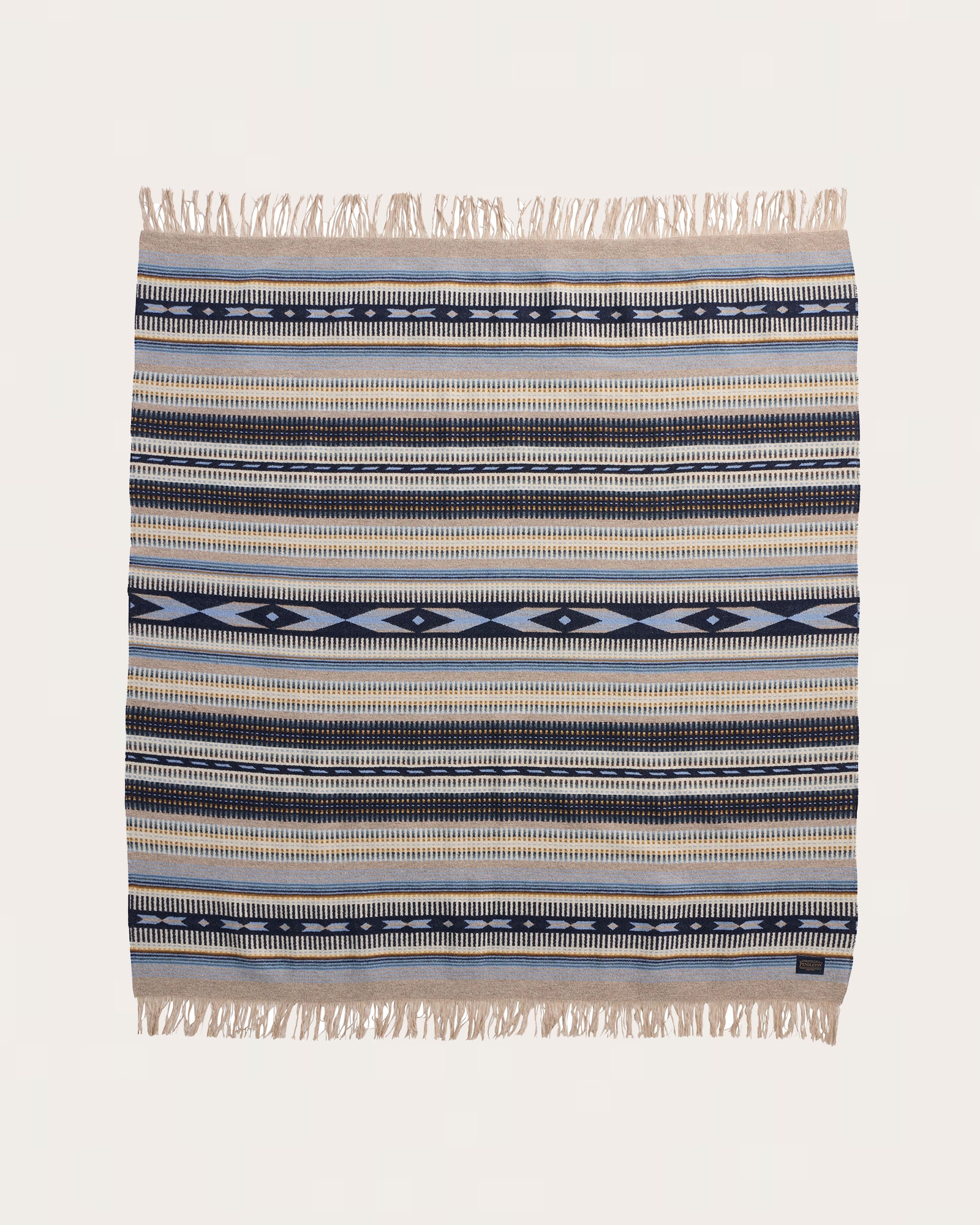 JACQUARD FRINGED THROW<br>RIO BRAVO BLUE