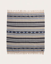 JACQUARD FRINGED THROW<br>RIO BRAVO BLUE