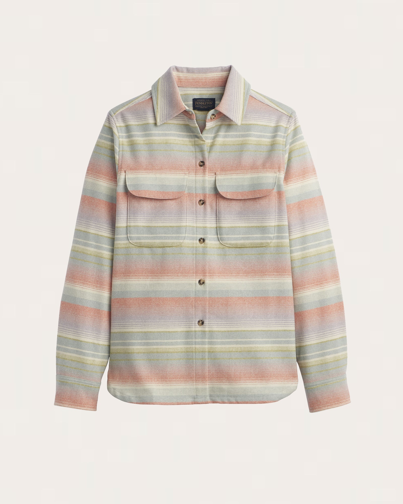 WOMEN'S BOARD SHIRT<br>SHALE/CORAL STRIPE