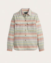 WOMEN'S BOARD SHIRT<br>SHALE/CORAL STRIPE