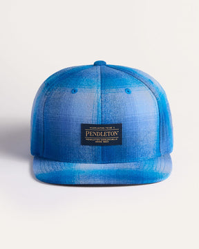 PLAID FLAT BRIM HAT<br>BLUE OMBRE
