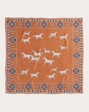 HERD OF HORSES SILK SCARF<br>CLAY