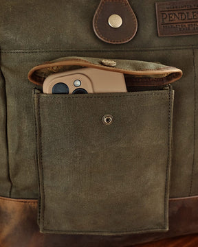 ODYSSEY WAXED CANVAS MESSENGER BAG<br>OLIVE