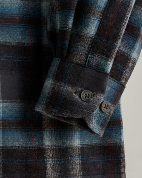 MEN'S PLAID BOARD SHIRT<br>GREY MIX/AQUA PLAID