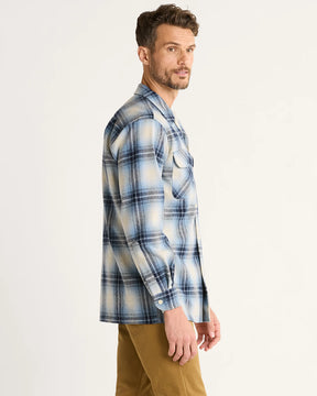 MEN'S PLAID BOARD SHIRT<br>LIGHT BLUE MIX OMBRE