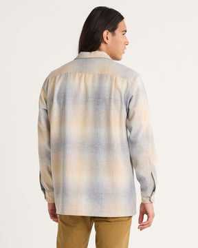 MEN'S PLAID BOARD SHIRT<br>TAN/GREY MIX OMBRE