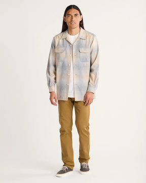 MEN'S PLAID BOARD SHIRT<br>TAN/GREY MIX OMBRE