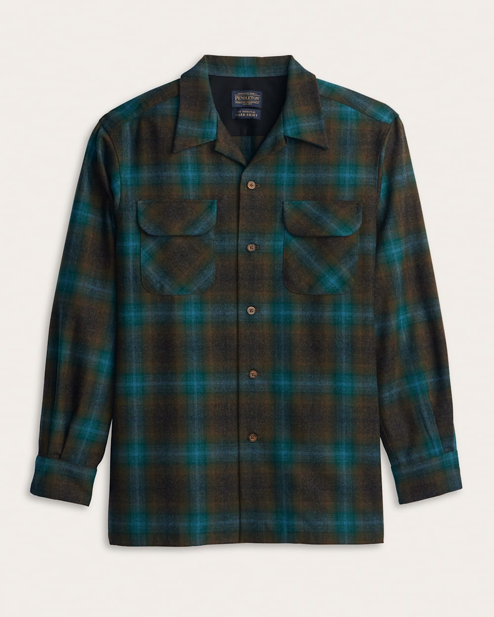 MEN'S PLAID BOARD SHIRT<br>TEAL/CHARCOAL OMBRE