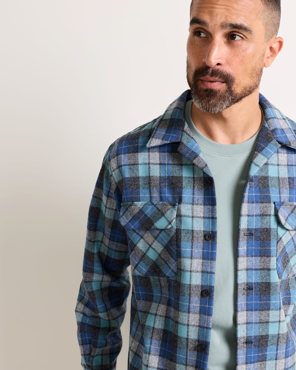 MEN'S PLAID BOARD SHIRT<br>BLUE ORIGINAL SURF PLAID