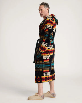 UNISEX COTTON TERRY VELOUR BATHROBE<br>BLACK CHIEF JOSEPH