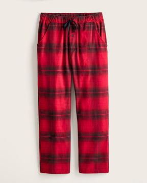 MEN'S PLAID FLANNEL PAJAMA SET<br>RED/BLACK